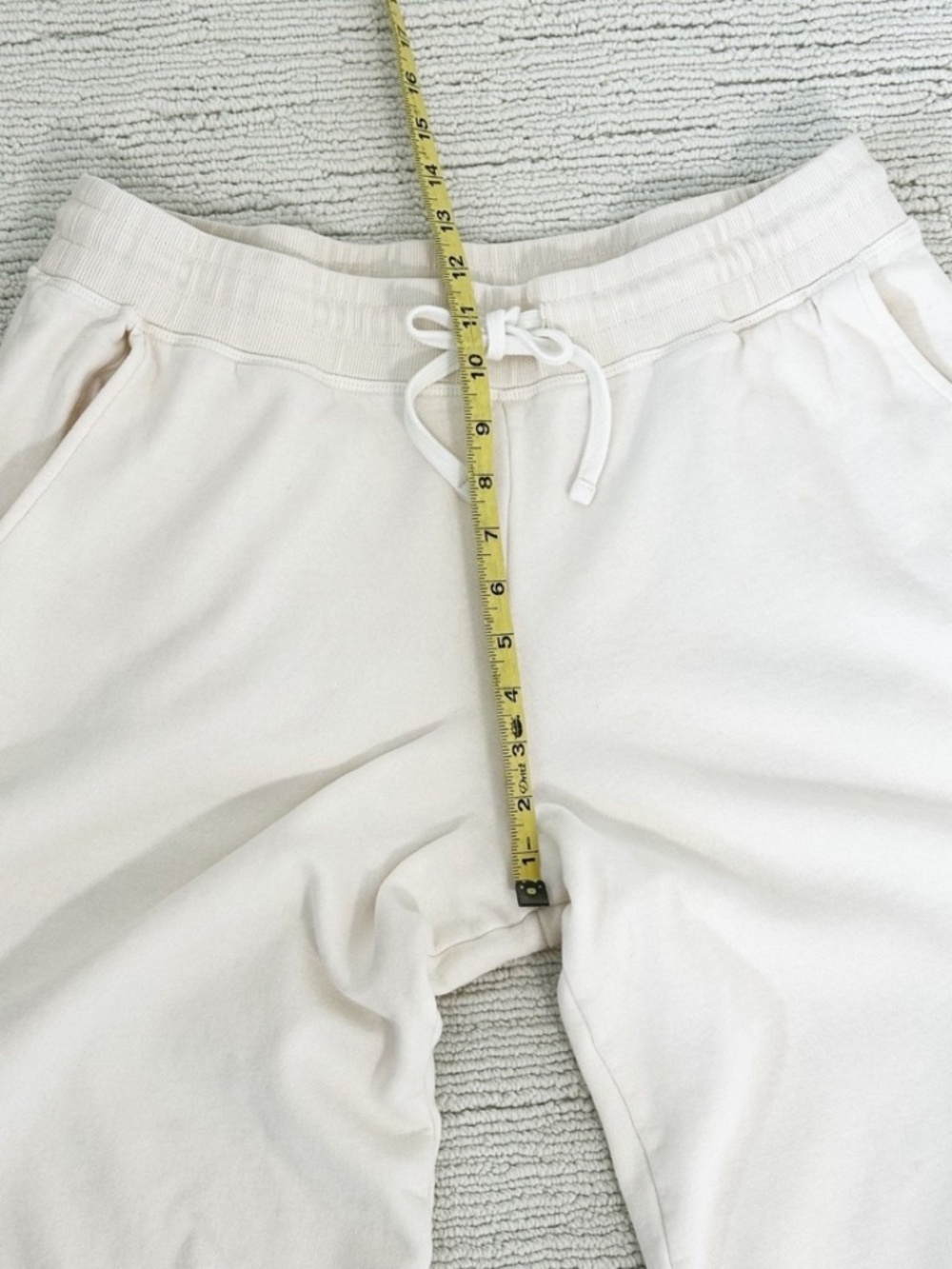 MARINE LAYER Cloud 9 Women’s L Cream Wide Leg Sweatpant Fleece Athleisure Cozy - Picture 9 of 16